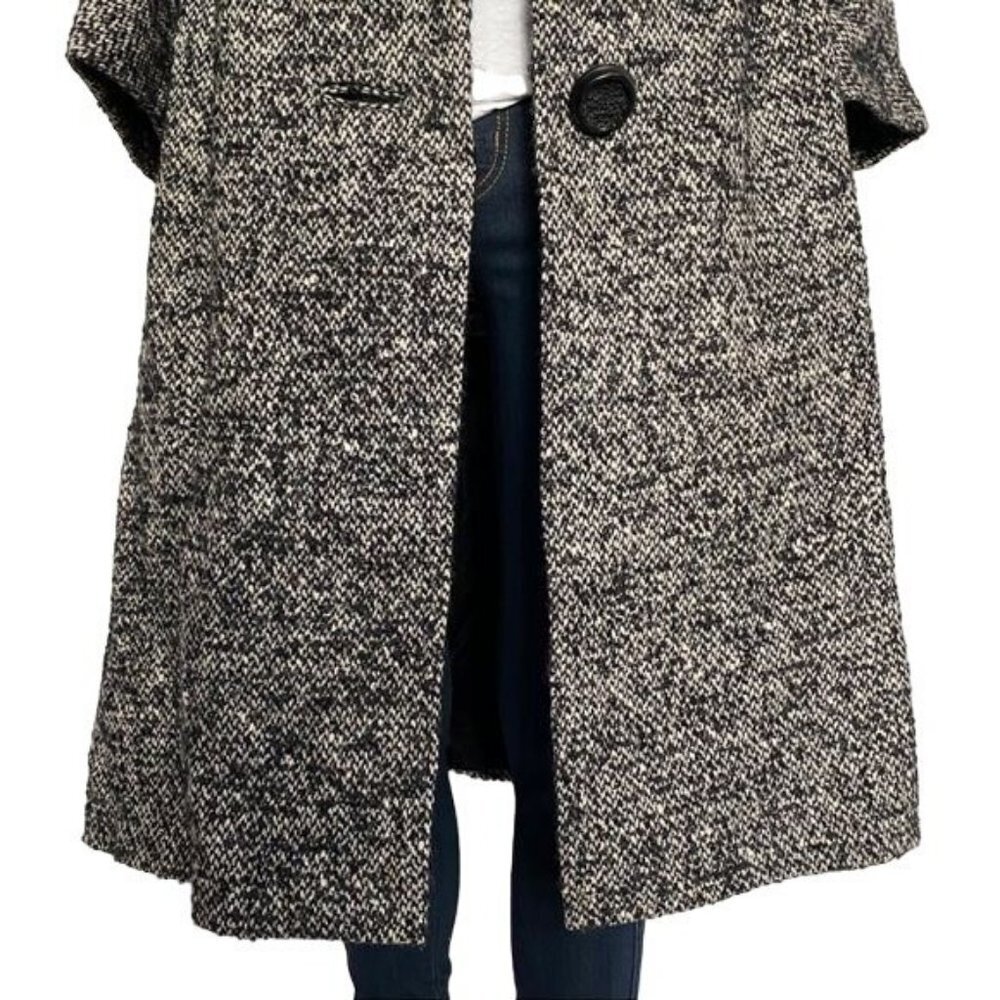 Vintage Livingston Bros Berriege Wool Fur Coat Black & White Fur CollarJacket Si - Picture 6 of 11
